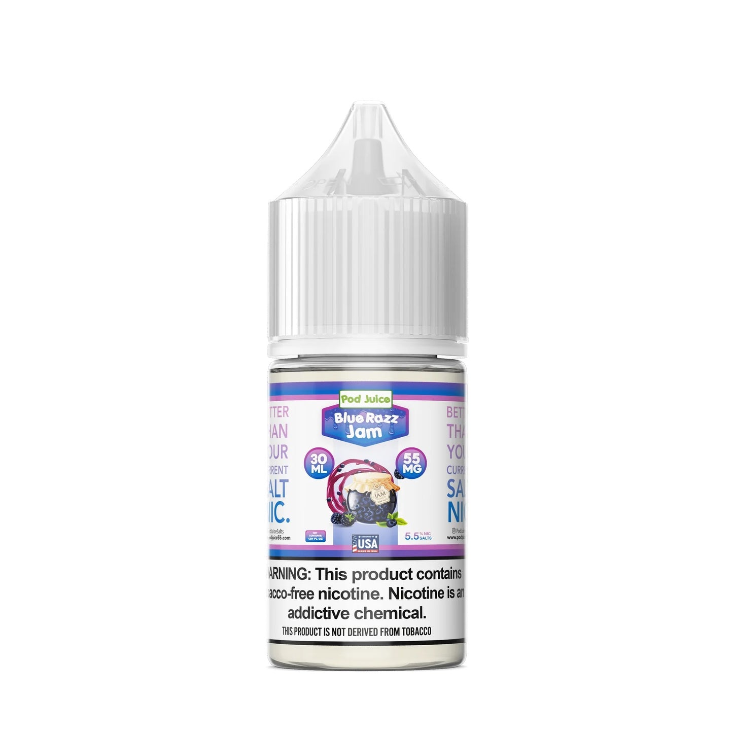Pod Juice Salt Blue Razz Jam 30ml