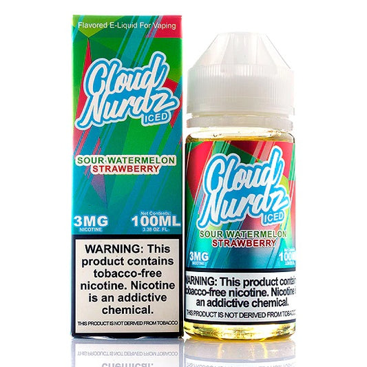 Cloud Nurdz Sour Watermelon Strawberry Iced 100ml