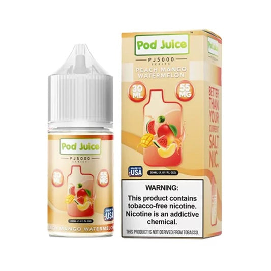 Pod Juice Salt PJ5000 Peach Mango Watermelon 30ml